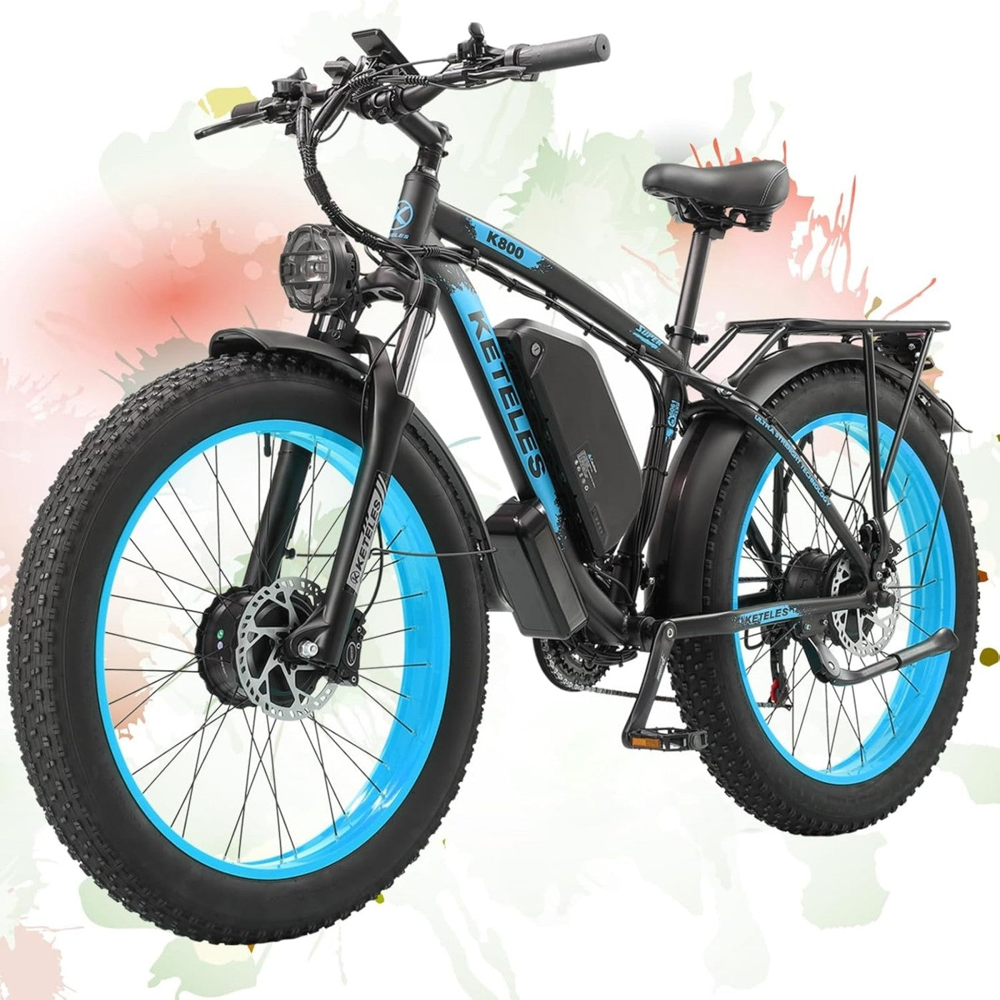 EA26K800 26" Fat Tire 2000W Electric Bike for Adults Dual Motor Electric Bicycle 23AH Removable Battery 33MPH Beach Snow Mountain Ebike